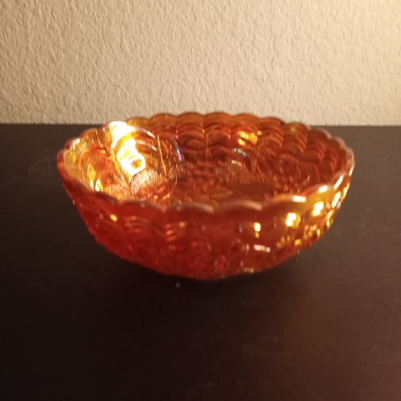 VTG Imperial Carnival Glass Marigold Grape Pattern 5" Decorative Bowl - Picture 4 of 7